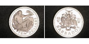 10 Dollar Barbados Silver 