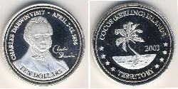 10 Dollar Cocos (Keeling) Islands Silver Charles Robert Darwin (1809 - 1882) 