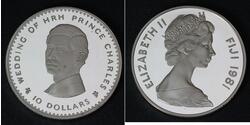 10 Dollar Fiji (1970 - ) Silver 