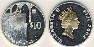 10 Dollar Fiji (1970 - ) Silver 