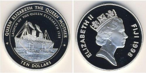 10 Dollar Fiji (1970 - ) Silver 