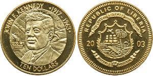 10 Dollar 利比里亚 (1847 - ) 金 