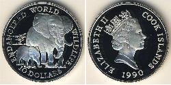 10 Dollar Cook Islands (1965 - ) 銀 伊丽莎白二世 (1926-2022)
