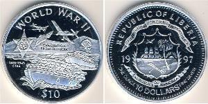 10 Dollar 利比里亚 (1847 - ) 銀 