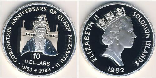 10 Dollar 所罗门群岛 銀 伊丽莎白二世 (1926-2022)
