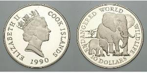 10 Dollaro Cook Islands (1965 - ) Argento Elisabetta II (1926-2022)
