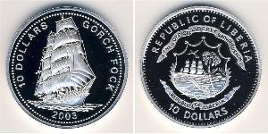 10 Dollaro Liberia (1847 - ) Argento 