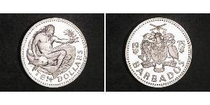 10 Dólar Barbados Plata 