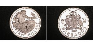 10 Dólar Barbados Plata 