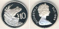 10 Dólar Fiji (1970 - ) Plata 