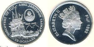 10 Dólar Fiji (1970 - ) Plata 