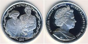 10 Dólar Islas Vírgenes Plata 