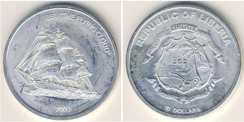 10 Dólar Liberia (1847 - ) Plata 