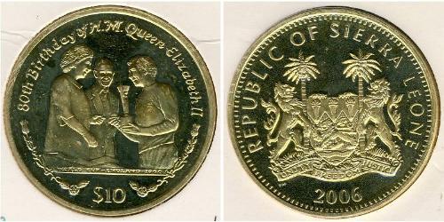 10 Dólar Sierra Leona (1961 - ) Plata 