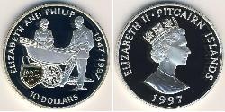 10 Dólar  Plata Isabel II (1926-2022)