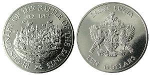 10 Dólar Santa Lucía (1979 - )  