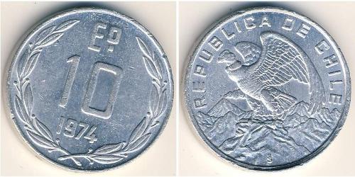 10 Escudo Cile Alluminio 