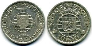 10 Escudo Mozambique (1975 - ) Argent 