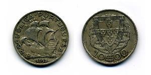 10 Escudo Portuguese Republic - Dictature nationale (1926-1933) Argent 