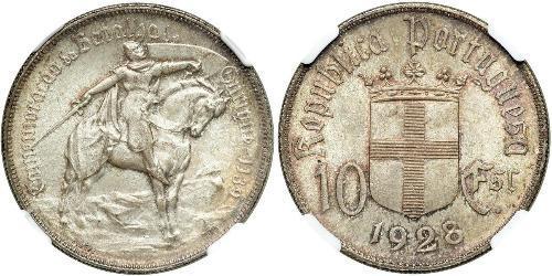 10 Escudo Portuguese Republic - Dictature nationale (1926-1933) Argent 
