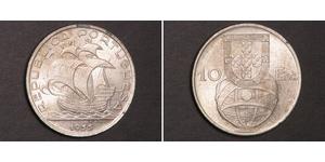 10 Escudo Estado Novo (Portogallo) (1933 - 1974) Argento 