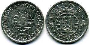 10 Escudo Portogallo / Guinea Portoghese (1474-1974) Argento 
