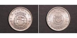 10 Escudo Portogallo / Portuguese Angola (1575-1975) Argento 