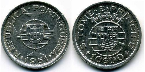 10 Escudo São Tomé and Príncipe (1469 - 1975) Kupfer/Nickel 