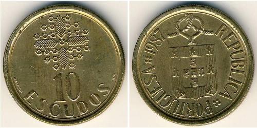 10 Escudo Republica Portuguesa (1975 - ) Messing 