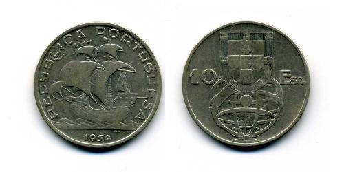 10 Escudo Estado Nuevo (Portugal) (1933 - 1974) Plata 