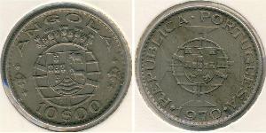10 Escudo Portugal / Portuguese Angola (1575-1975) Plata 