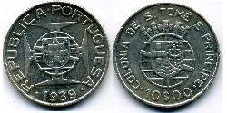 10 Escudo São Tomé and Príncipe (1469 - 1975) Silber 