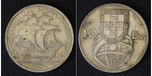 10 Escudo Second Portuguese Republic (1933 - 1974) Silver 
