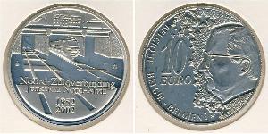 10 Euro Belgio Argento 