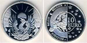 10 Euro Belgio Argento 