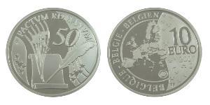 10 Euro Belgio Argento 