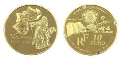 10 Euro Quinta República Francesa (1958 - ) Oro 