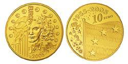 10 Euro Quinta República Francesa (1958 - ) Oro 