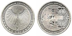 10 Euro Alemania (1990 - ) Plata 