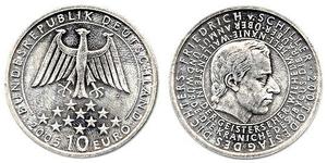 10 Euro Alemania (1990 - ) Plata 