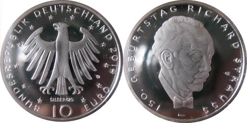 10 Euro Alemania (1990 - ) Plata 