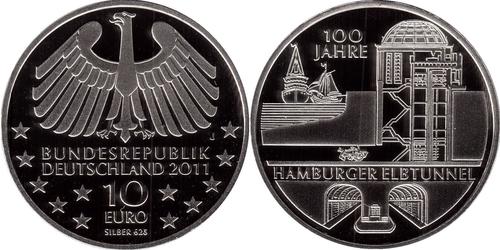 10 Euro Alemania (1990 - ) Plata 