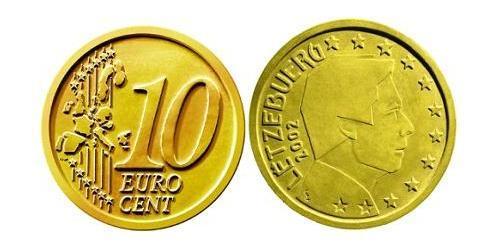 10 Eurocent Luxembourg Tin/Aluminium/Copper/Zinc 