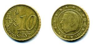 10 Eurocent Belgien Tin/Aluminium/Kupfer/Zink Albert II