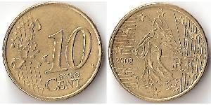 10 Eurocent Fünfte Französische Republik (1958 - ) Tin/Aluminium/Kupfer/Zink 