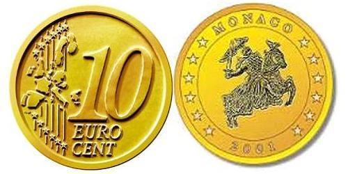 10 Eurocent Monaco (1297 - ) Tin/Aluminium/Kupfer/Zink 