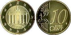 10 Eurocent Repubblica Federale di Germania (1990 - ) Tin/Rame/Alluminio/Zinco 