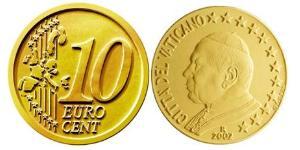 10 Eurocent 梵蒂冈 Tin/铝/銅/Zinc 若望·保祿二世 (1920 - 2005)