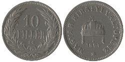 10 Filler Reino de Hungría (1000-1918) Níquel Franz Joseph I (1830 - 1916)