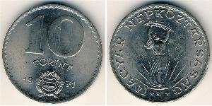 10 Forint República Popular de Hungría (1949 - 1989) Aluminio/Bronce 